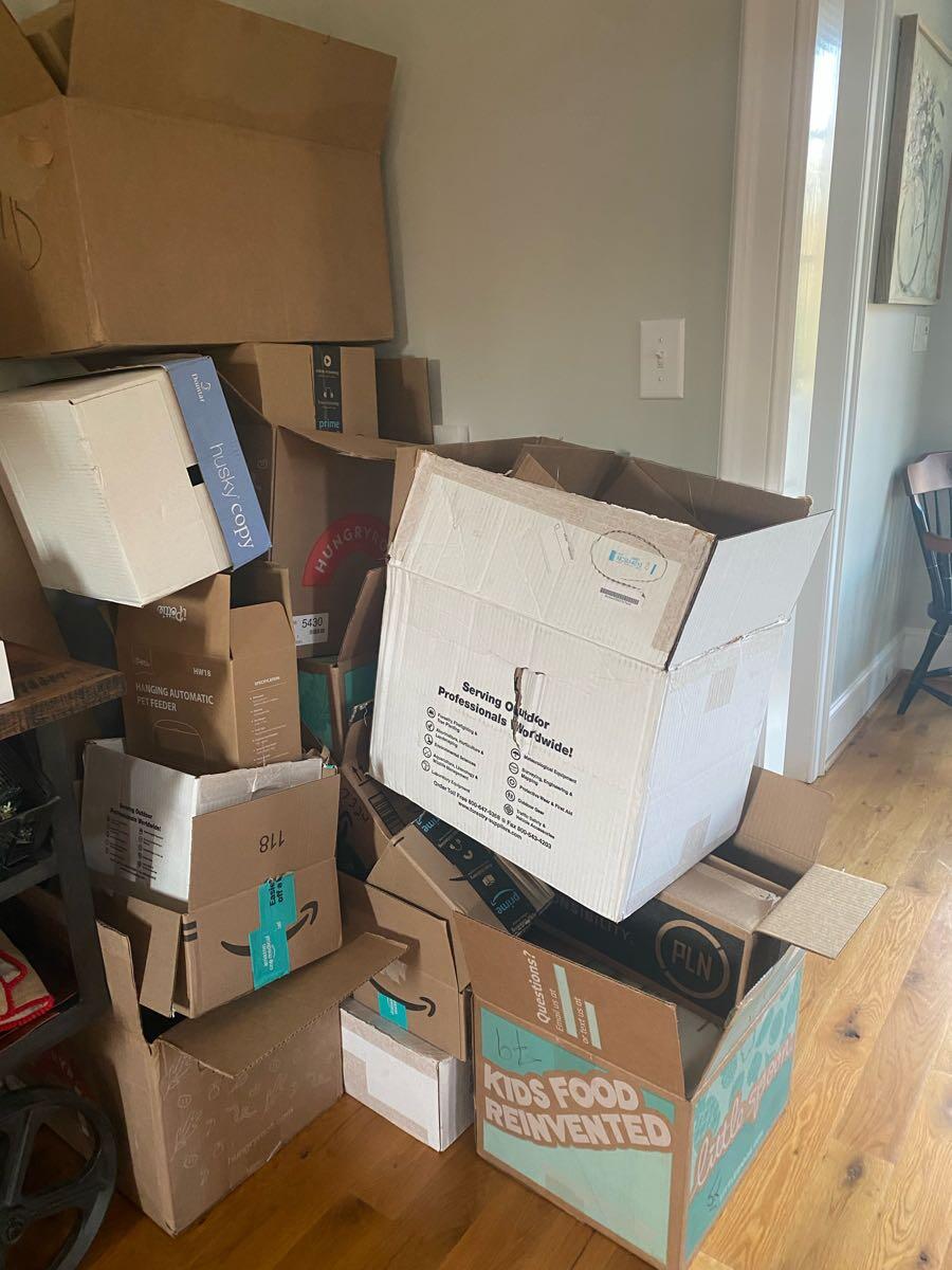 Cardboard moving boxes