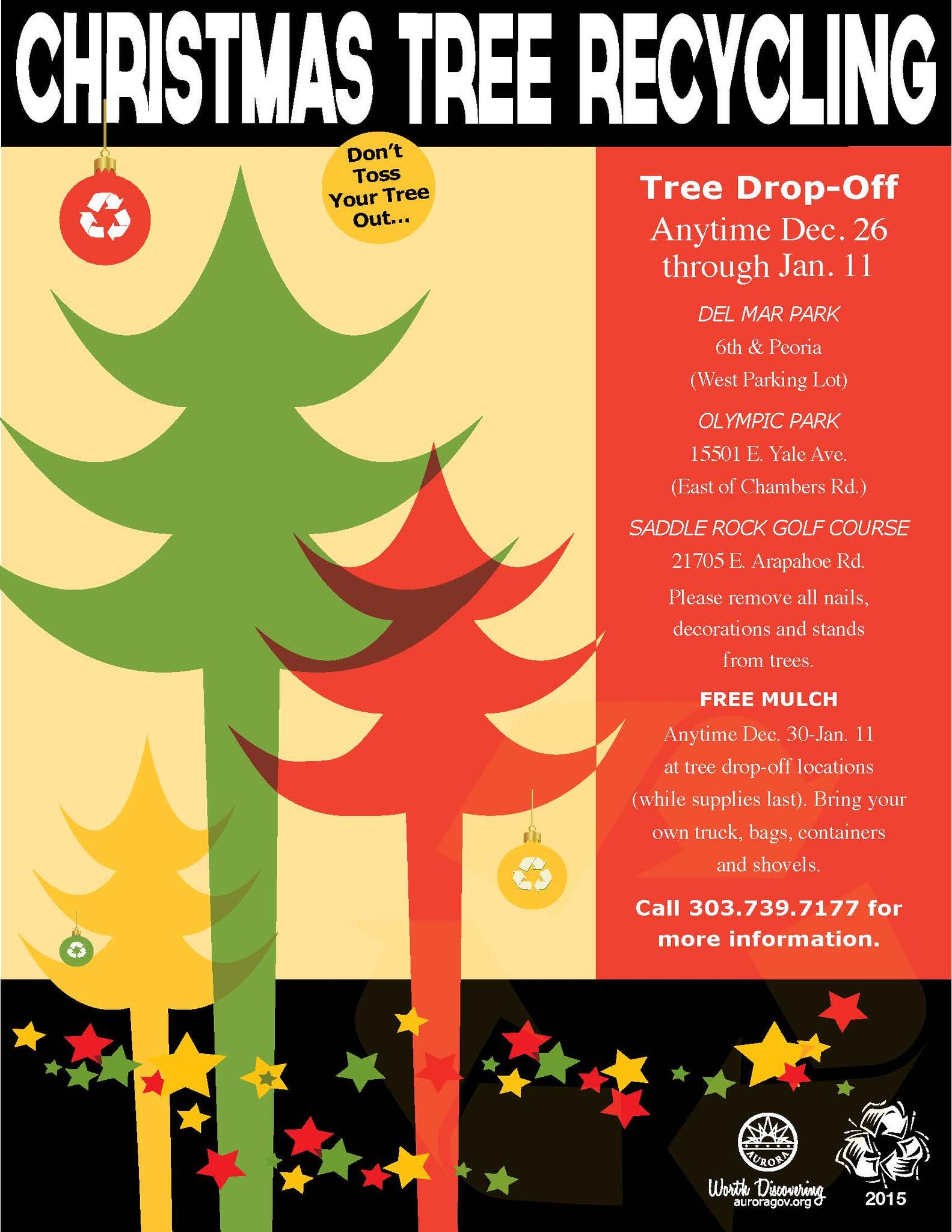 City offers three sites for free Christmas tree recycling (City of