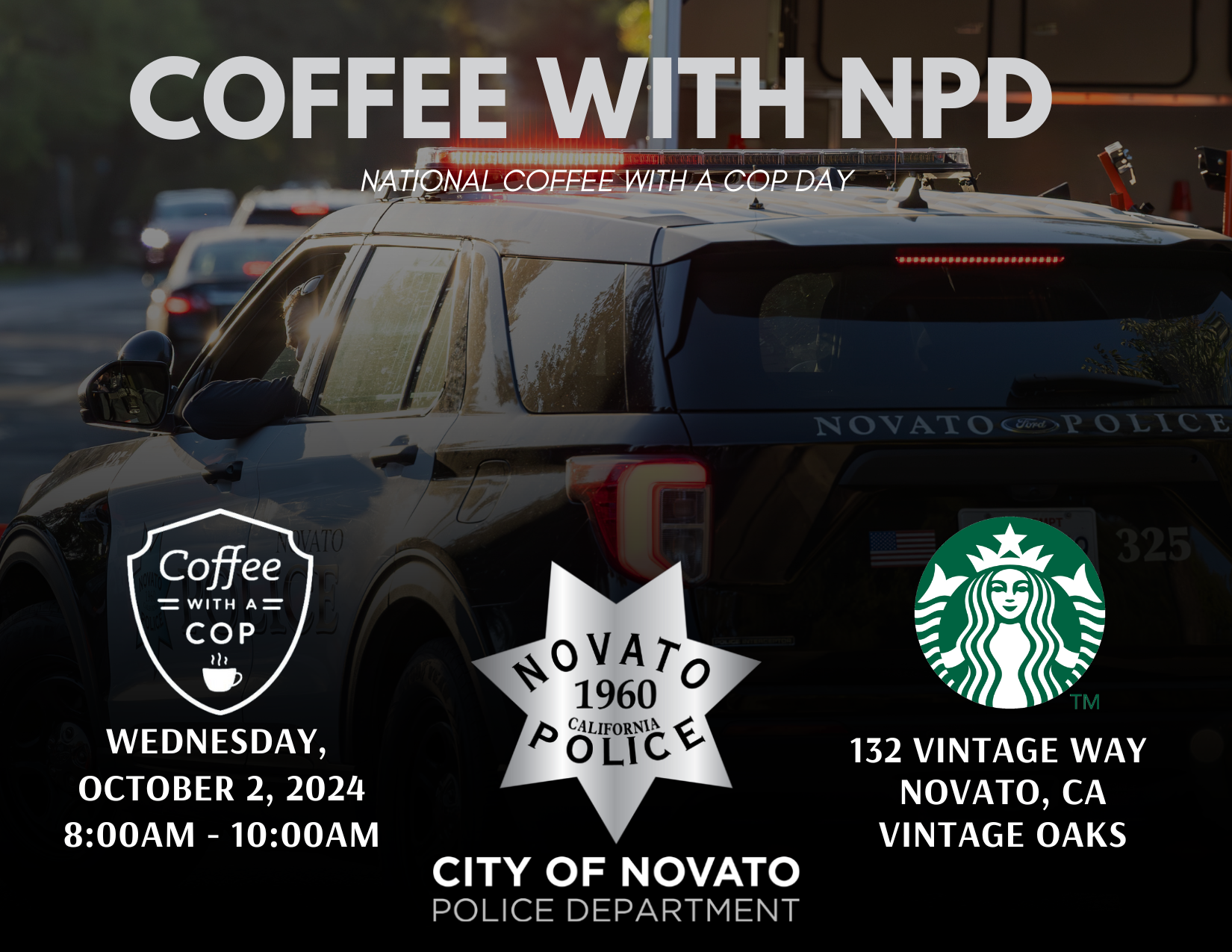 ☕ Join us for a FREE coffee on National Coffee with a Cop Day at