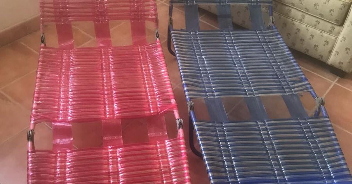 Vintage Retro Tri Folding Jelly Tube Chaise Lounge Chairs for 45 in