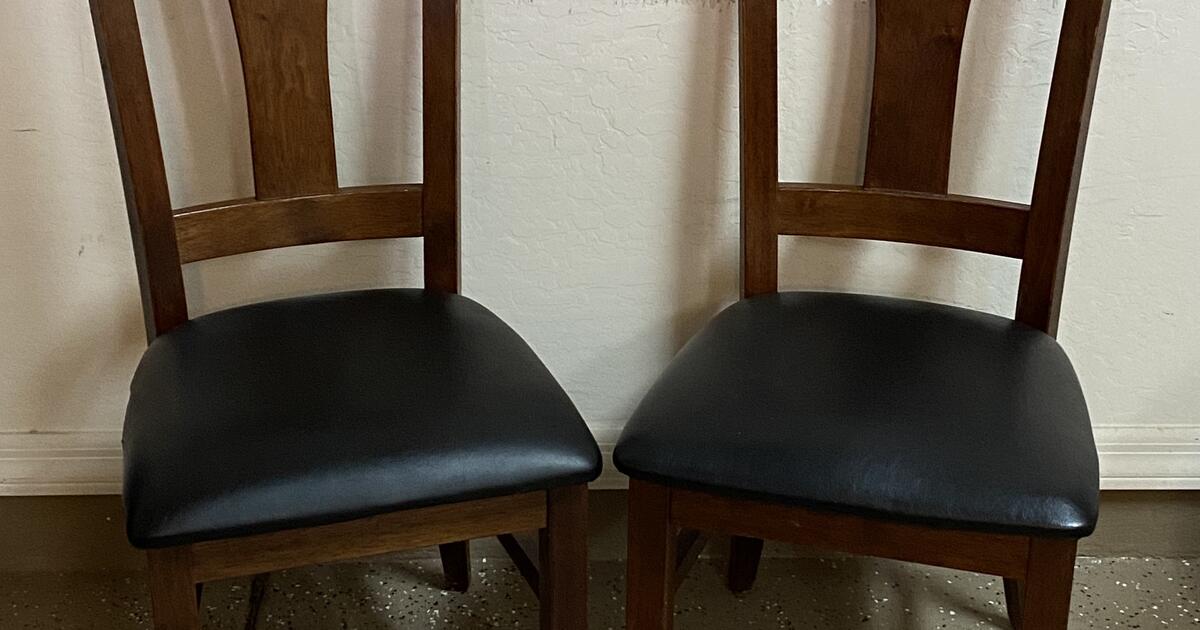 Lot of Cost Plus World Market Akio Wood Dining Chairs for 70 in