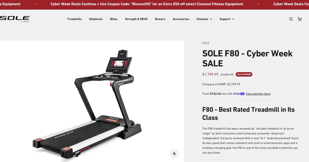 Sole F80 Heavy Duty Treadmills for 950 in Winter Haven, FL For Sale