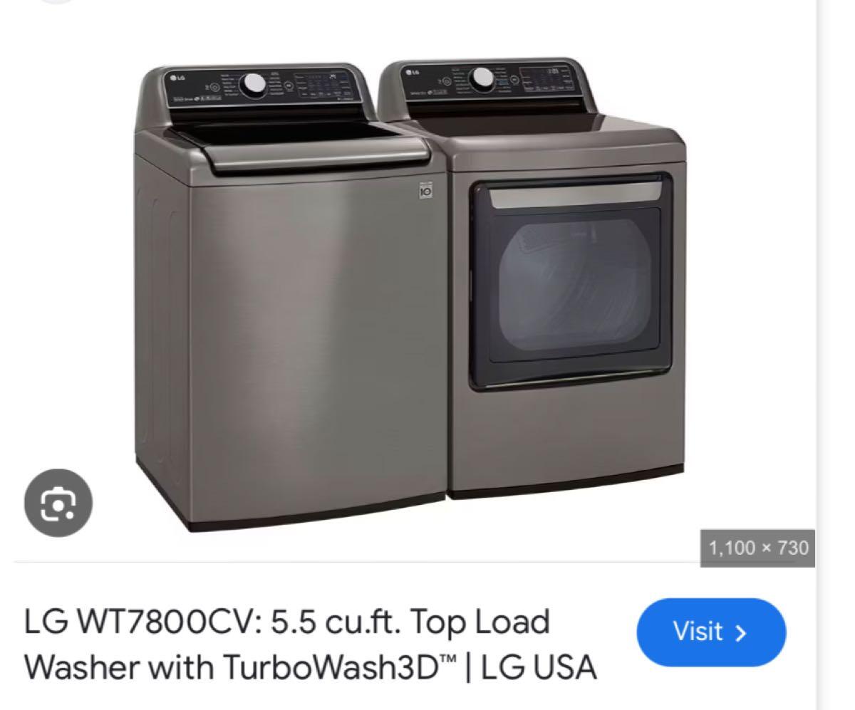 LG WT7800CV Washer and Dryer Set