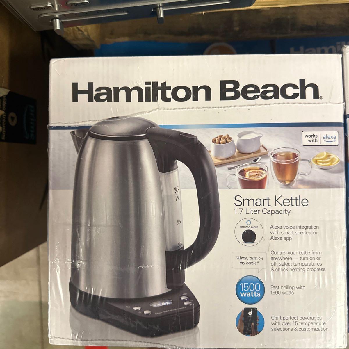 Hamilton Beach Smart Electric Kettle Stainless Steel 1.7 L, Works with Alexa