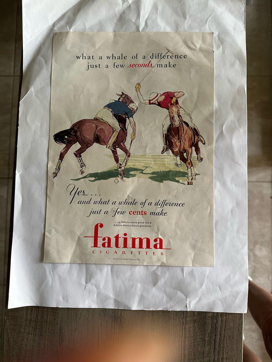 fatima cigarettes poster metal disc wall art 1913 Turkish Blend metal tin sign Ad Fatima Cigarette Namerican Advertisement