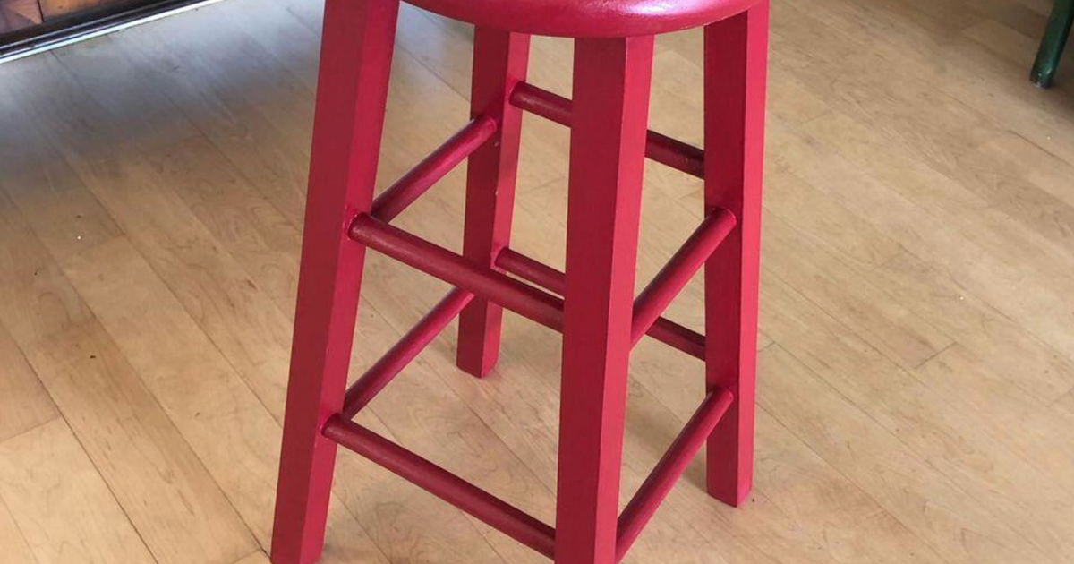 Red Wood Bar Stool excellent condition for Free in Sebastopol, CA For Sale & Free — Nextdoor