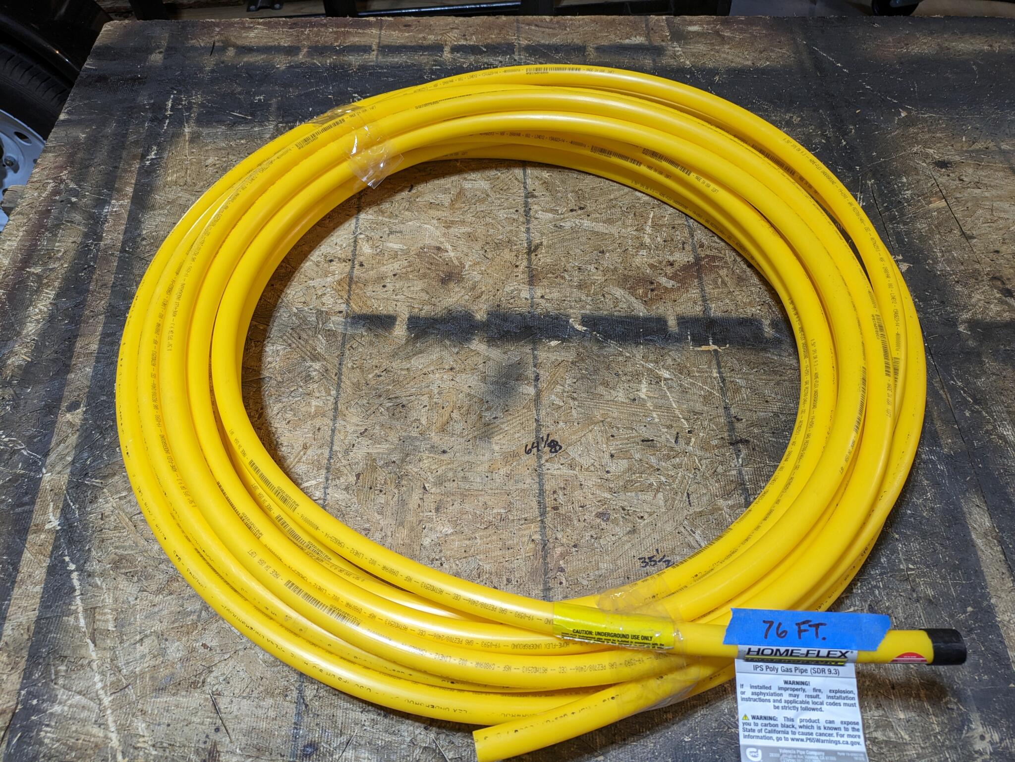 Homeflex 1/2" Underground Yellow Polyethylene Gas Pipe 76' long for $21 ...