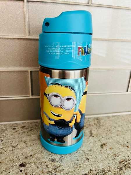 Thermos 12 oz Funtainer Insulated Stainless Steel Straw Bottle, Minions -  Parents' Favorite