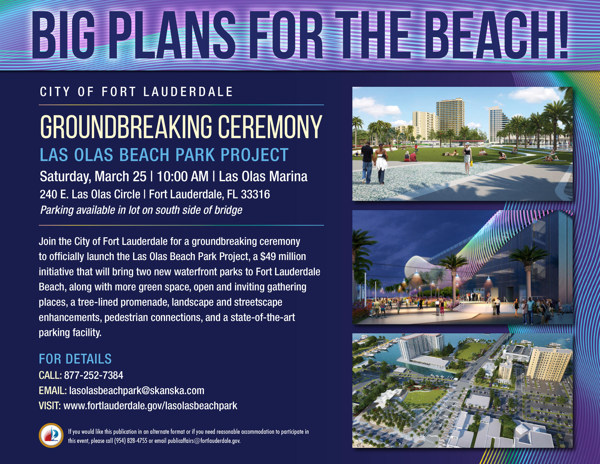 GROUNDBREAKING ON MARCH 25 FOR LAS OLAS BEACH PARK PROJECT (City of