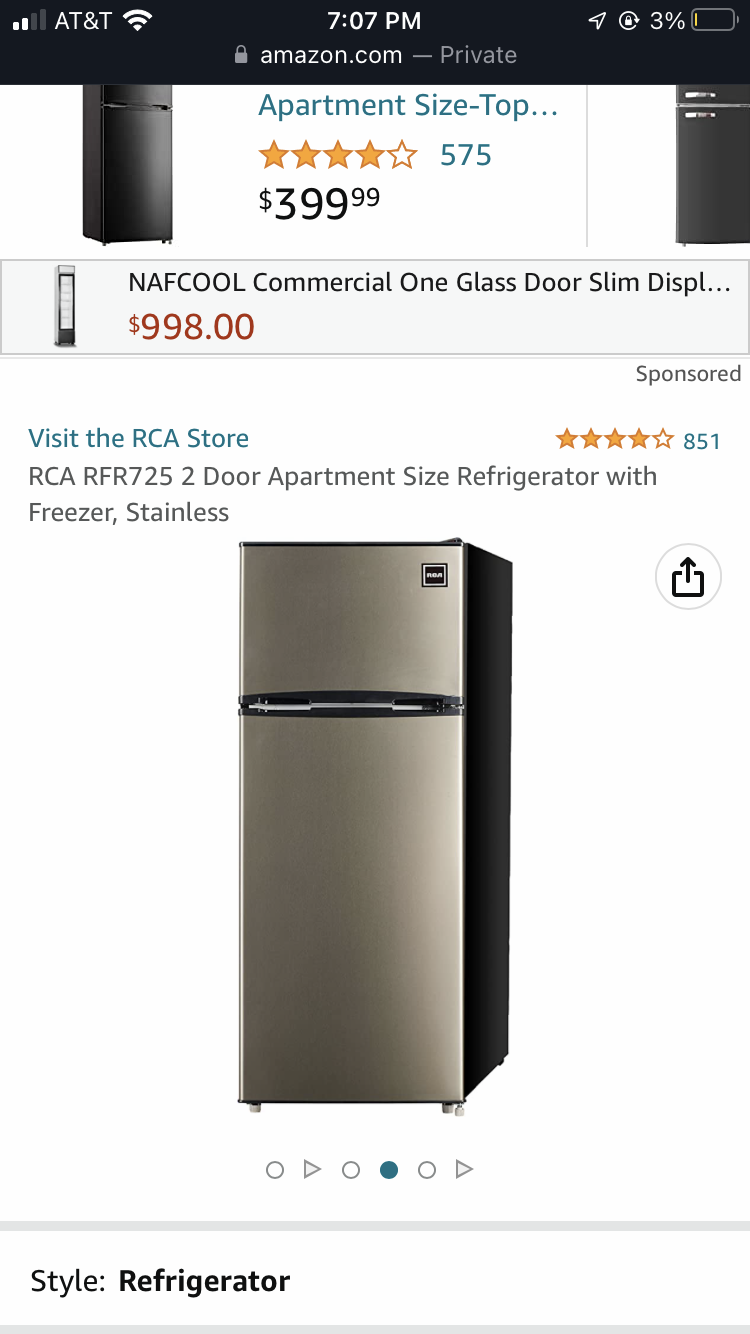 rca rfr725 2 door apartment size refrigerator with freezer stainless