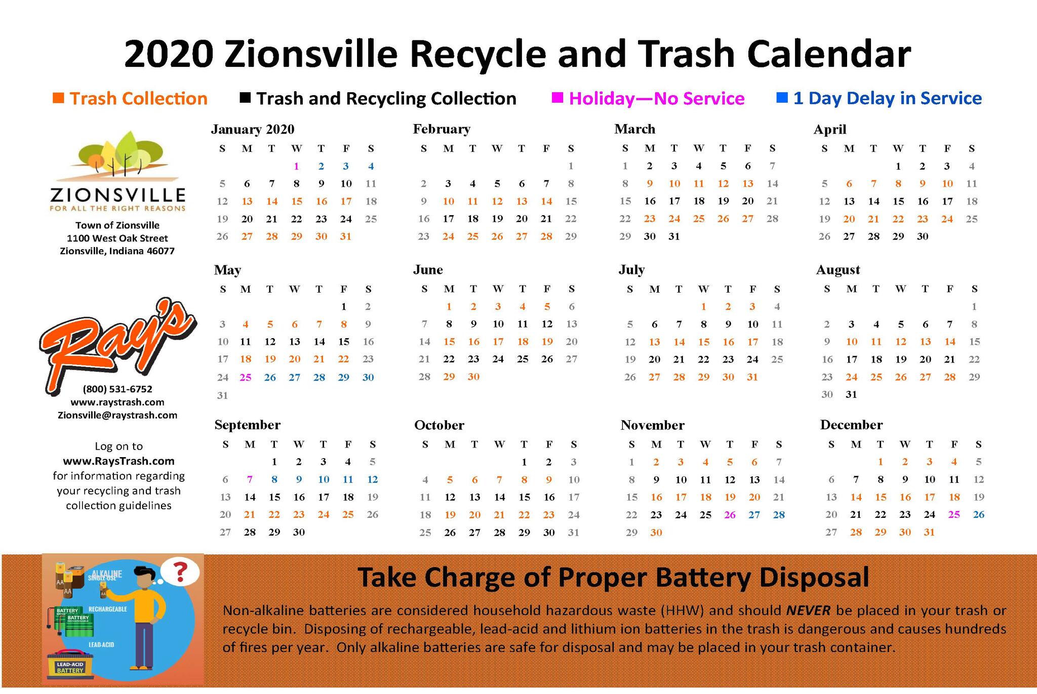 2020 Zionsville recycle and trash schedule (Town of Zionsville) &mdash;  Nextdoor — Nextdoor