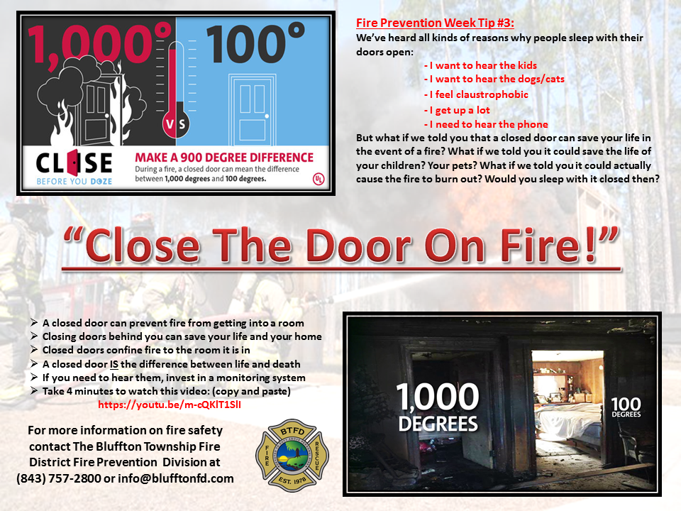 A Closed Door Can Make ALL The Difference Bluffton Township Fire