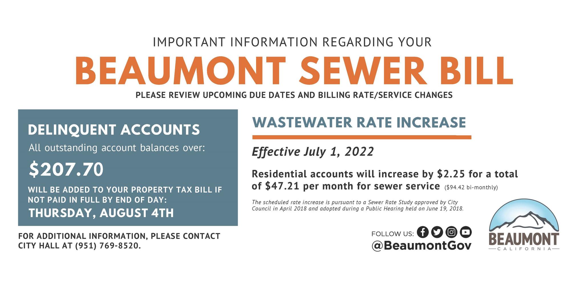 Important Information Regarding your Beaumont Sewer Bill