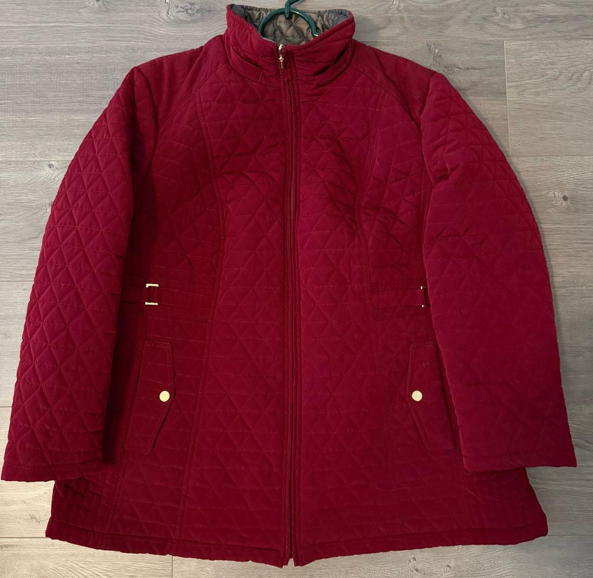 Gorgeous Deep Red Brand New Without Tags Size 2X Women's Quilted Coat