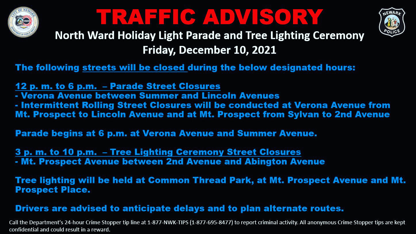TRAFFIC ADVISORY - Street Closures Announced for North Ward Holiday ...