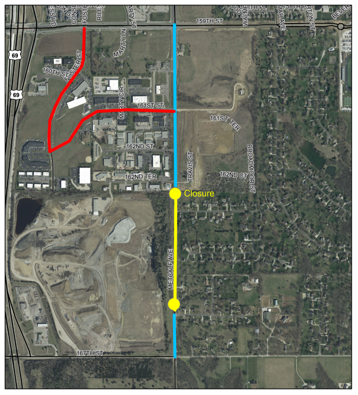 Metcalf Avenue Closure 159th Street to 167th Street (City of Overland
