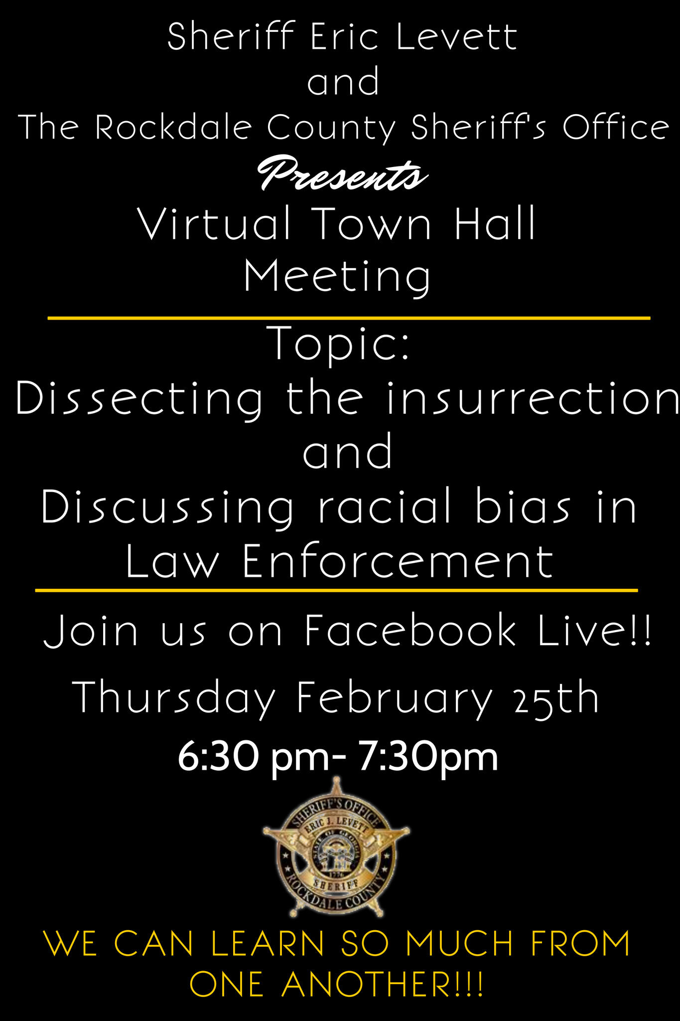 Town Hall Meeting!! (Rockdale County Sheriff's Office) — Nextdoor