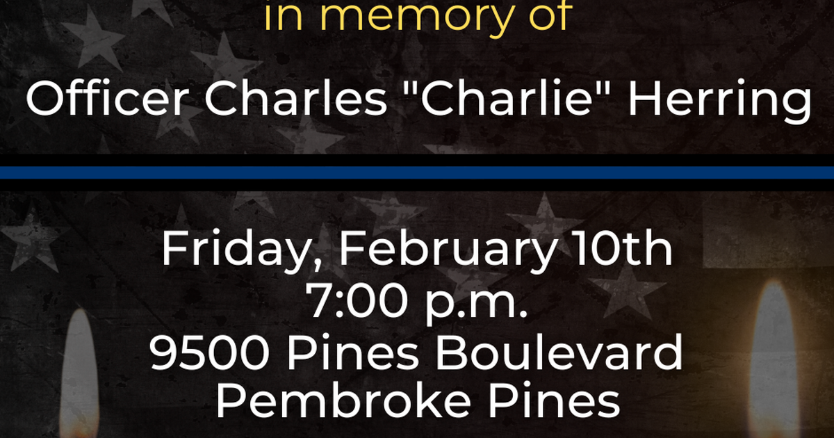 In memory of Officer Charles "Charlie" Herring, a candlelight vigil is