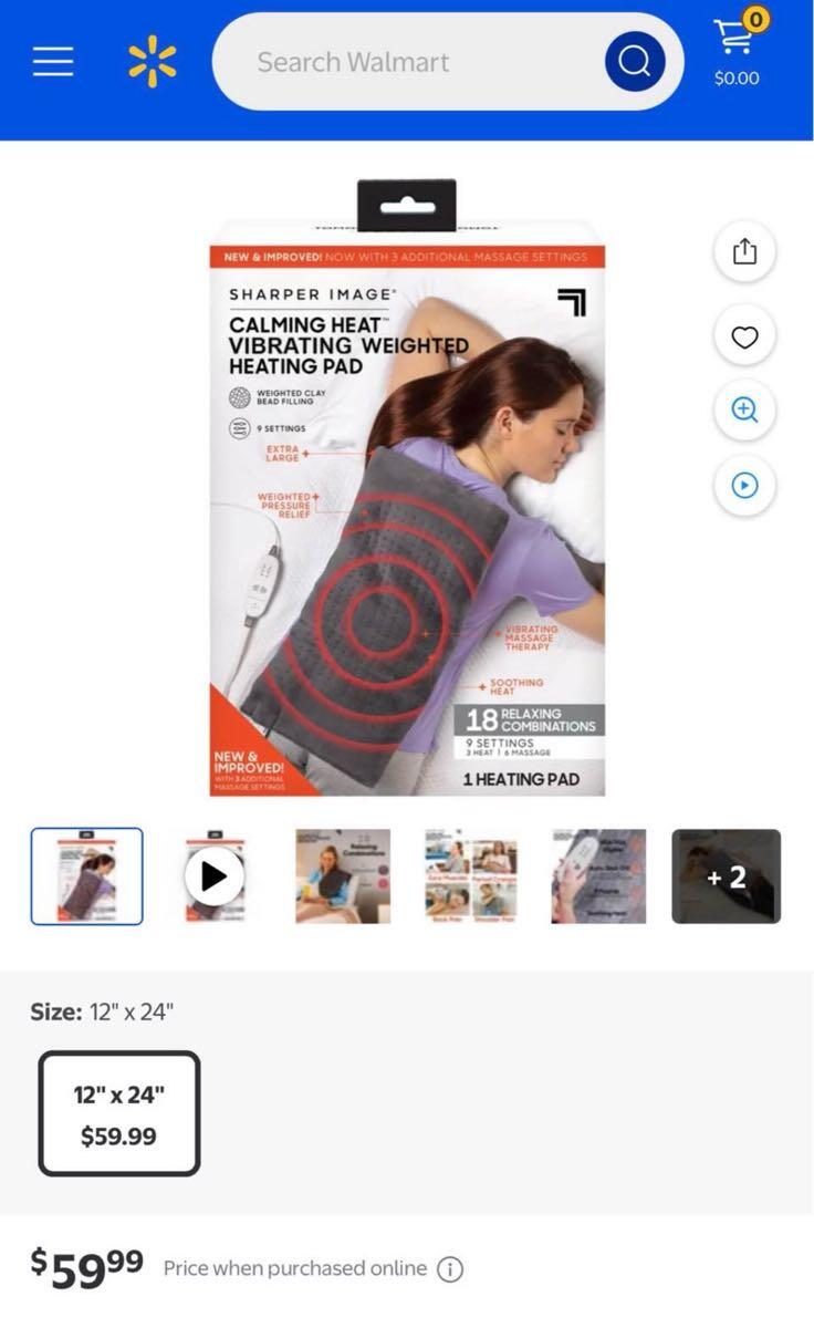 Sharper Image Calming Heat Vibrating Weighted Heating Pad For $30 In  Sacramento, CA