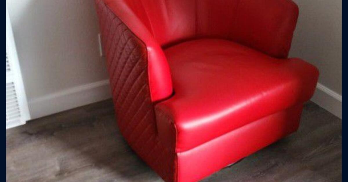 Abbyson Red Leather Swivel Accent Chairs for 480 in Pomona, CA For