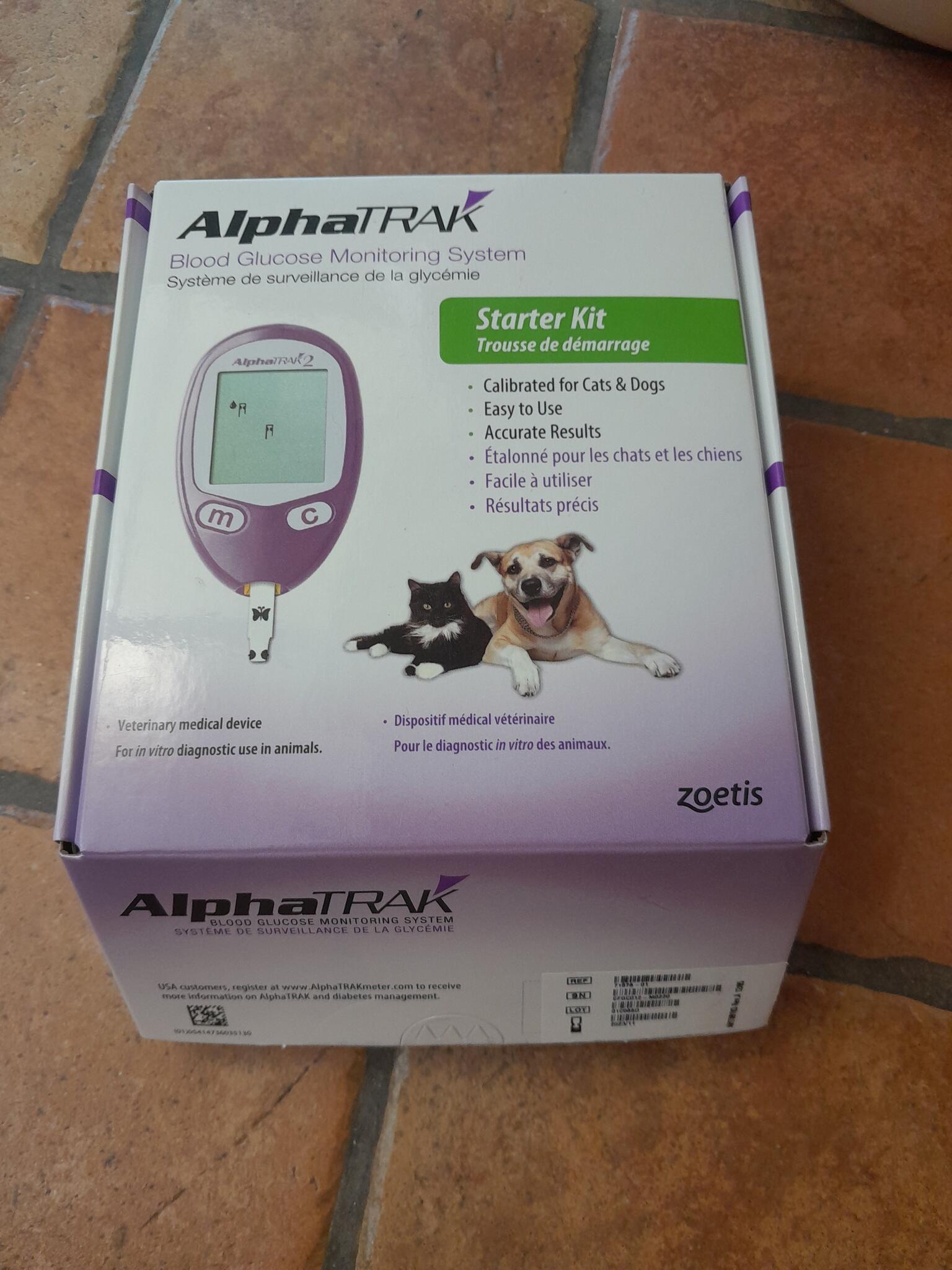 Alpha Trak Blood Glucose Monitoring System for cats & dogs for 40 in