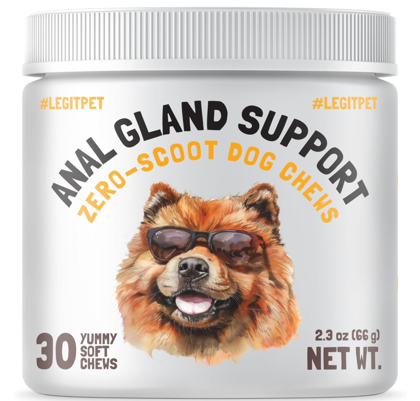 NEW! 100% All-Natural Anal Gland Dog Supplement relief chews for dogs 30 soft chews