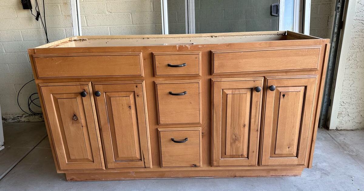 60” Schuler Vanity wood, well made, used for Free in