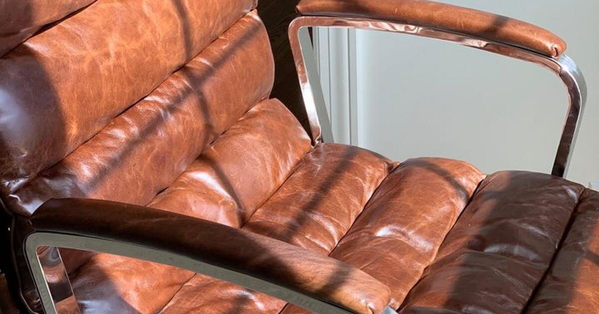 New RH Restoration Hardware Oviedo Leather Desk Chair Italian