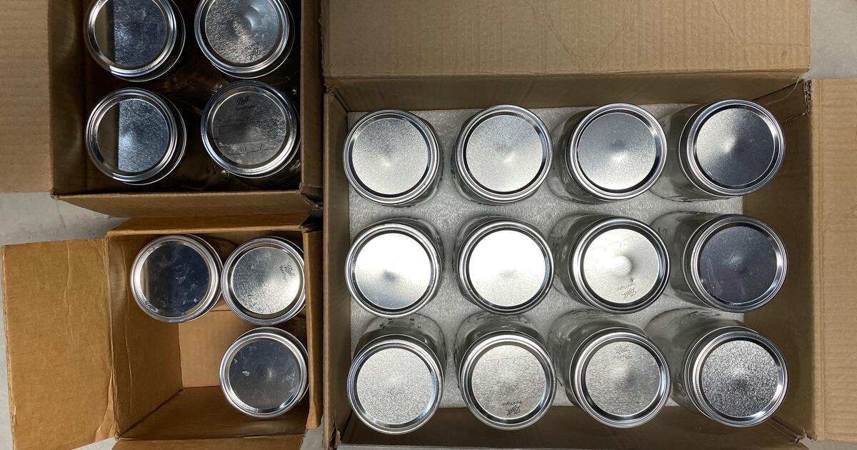 Ball Glass Jars with metal lids for 15 in Ann Arbor, MI For Sale