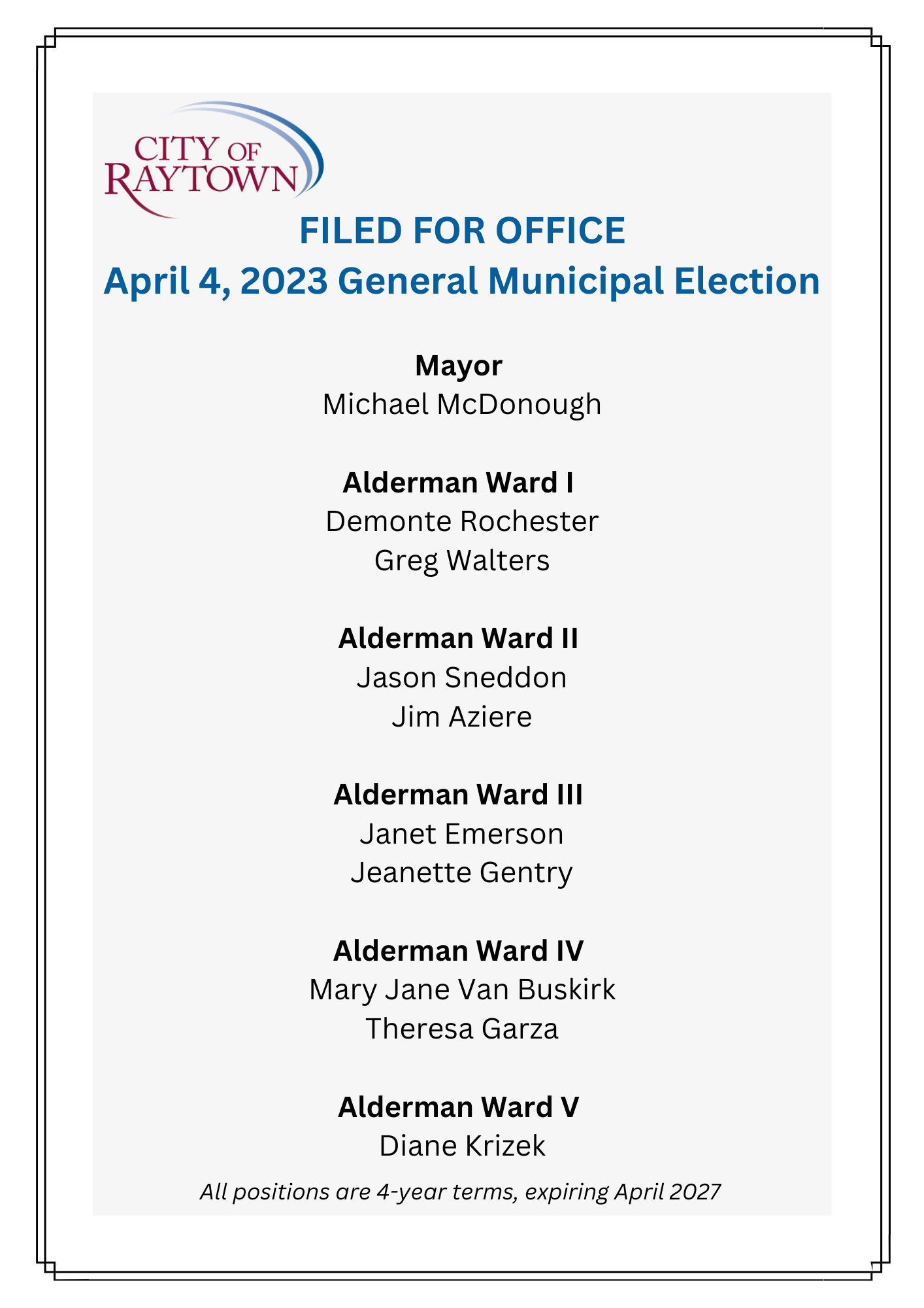 Municipal office candidates (City of Raytown) — Nextdoor — Nextdoor