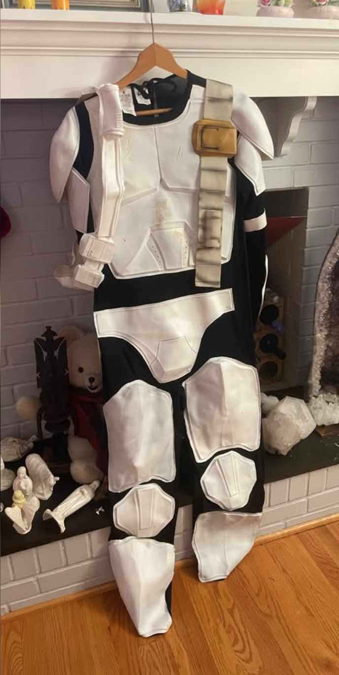 Star wars storm trooper costume with belts adult size