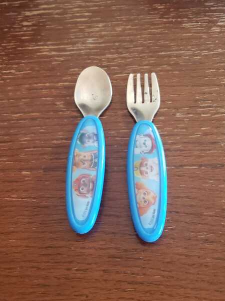 Paw Patrol Toddler Fork and Spoon Utensil Set Blue
