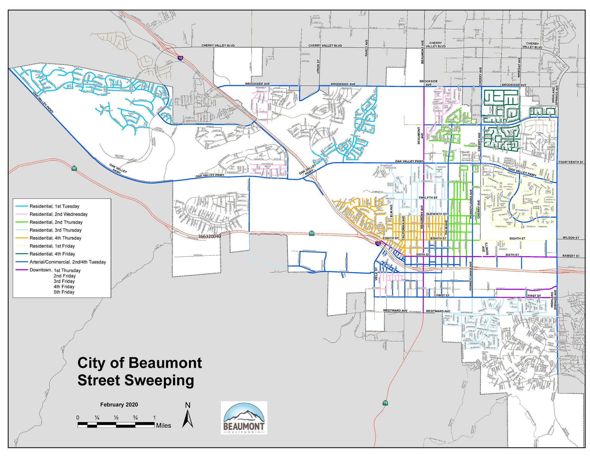 Updated Street Sweeping Map City of Beaumont Nextdoor