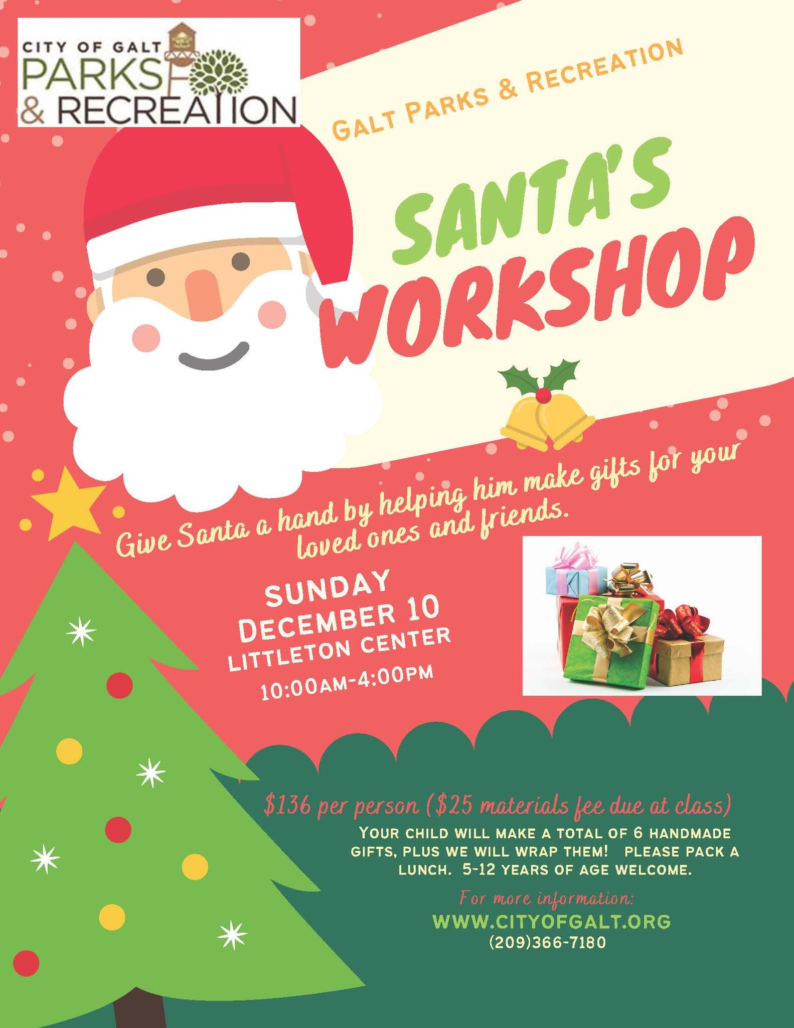 Santa s Workshop December 10 City of Galt Nextdoor