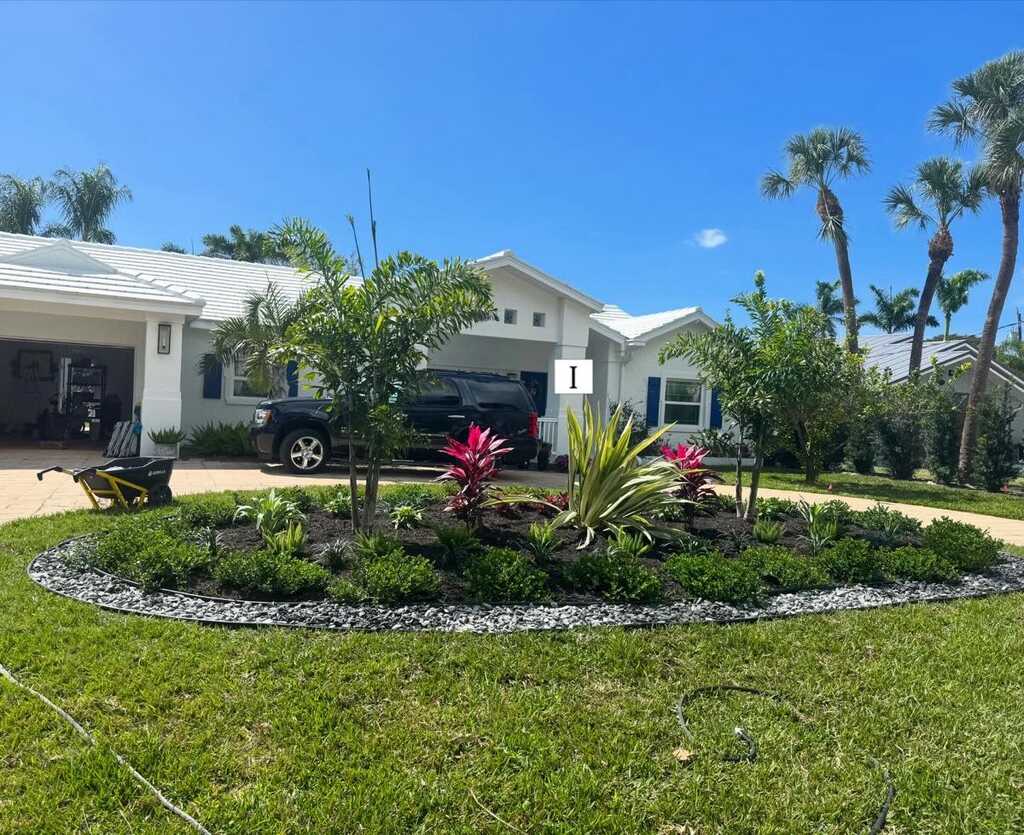 Decorative stone bed installation