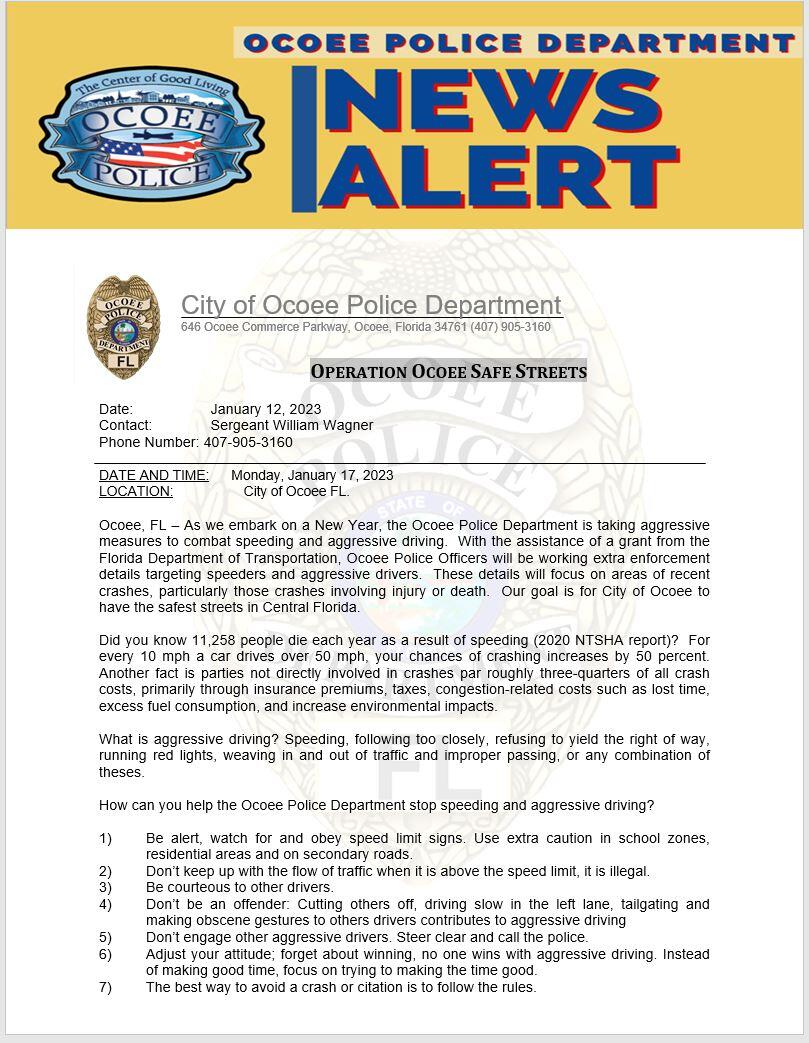 🎤🎤Ocoee Police News Alert (Ocoee Police Department) — Nextdoor — Nextdoor