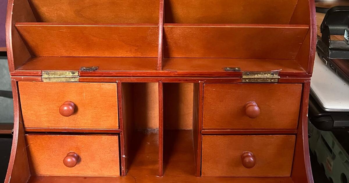 Table Top File Box w Mail Slots and Drawers Vintage Mid Century for 10