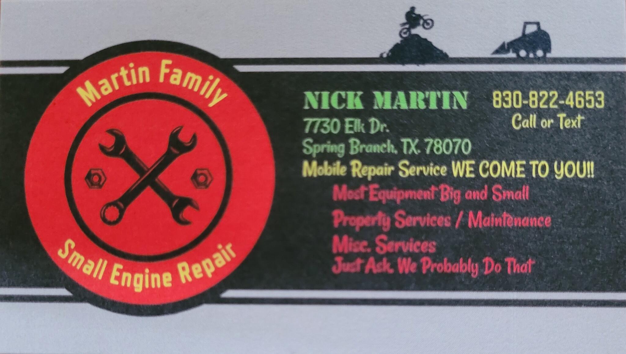 Martin Family Mobile Small Engine Repair - Spring Branch, TX 