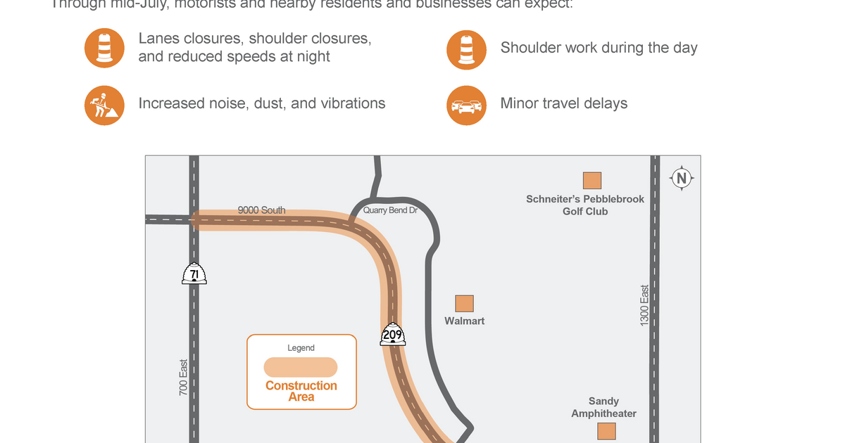 Starting Monday, May 20, and continuing through midJuly, UDOT will