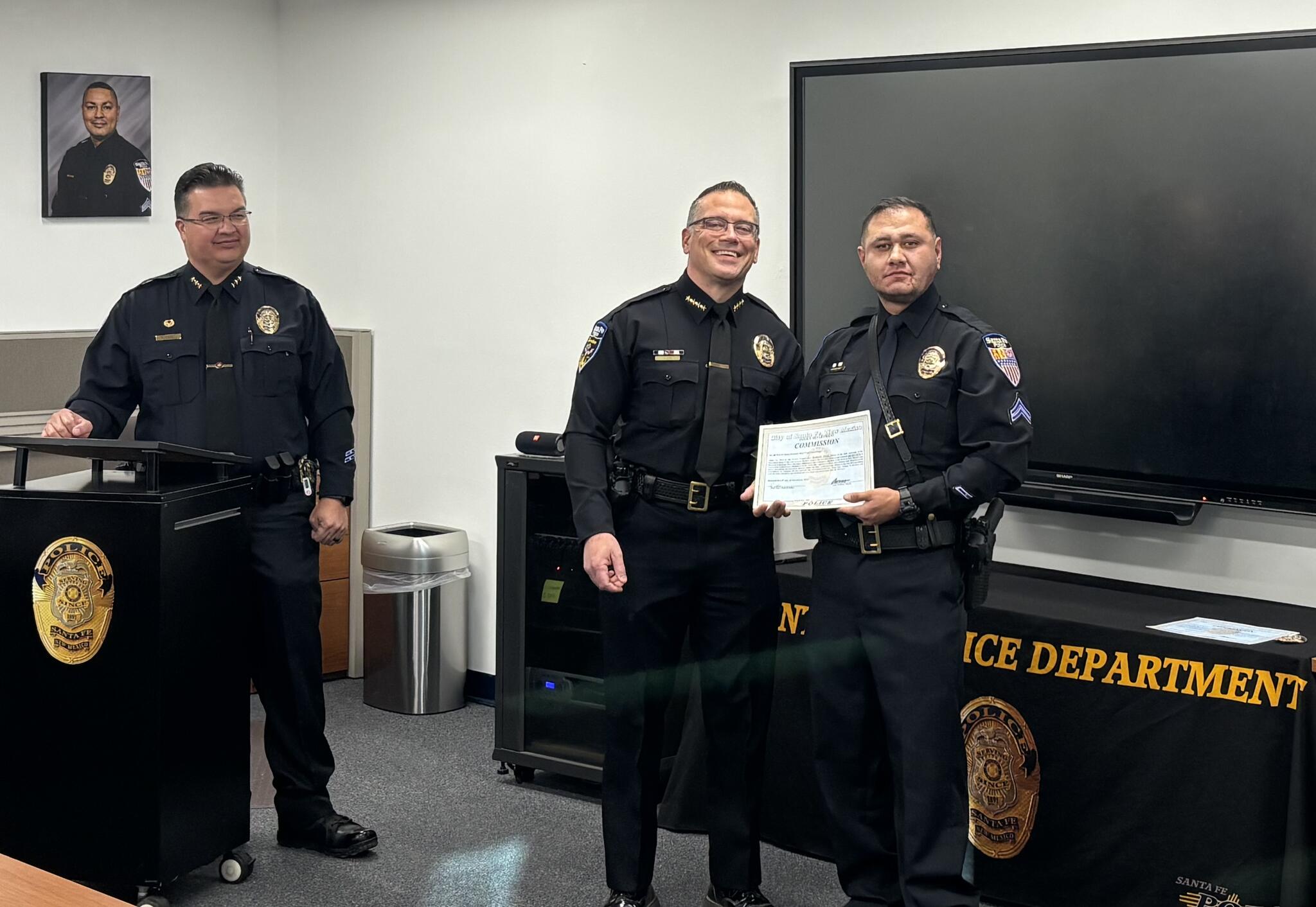 🚔 The Santa Fe Police Department congratulates Officer Derrick Solano and  Senior Police Officers Laura Gluvna, Matthew Humphrey and Damian Vigil on  their promotions to Detective.