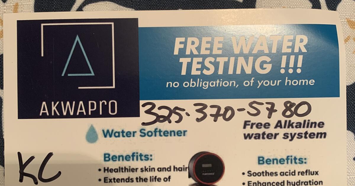 Free water testing free consultation on water filtration for Free in
