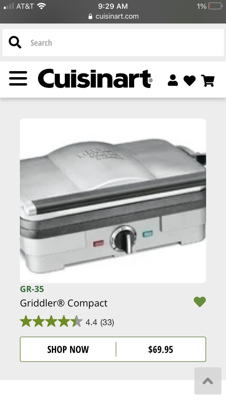 Cuisinart GR35 Griddler Compact for 45 in Dallas, TX For Sale
