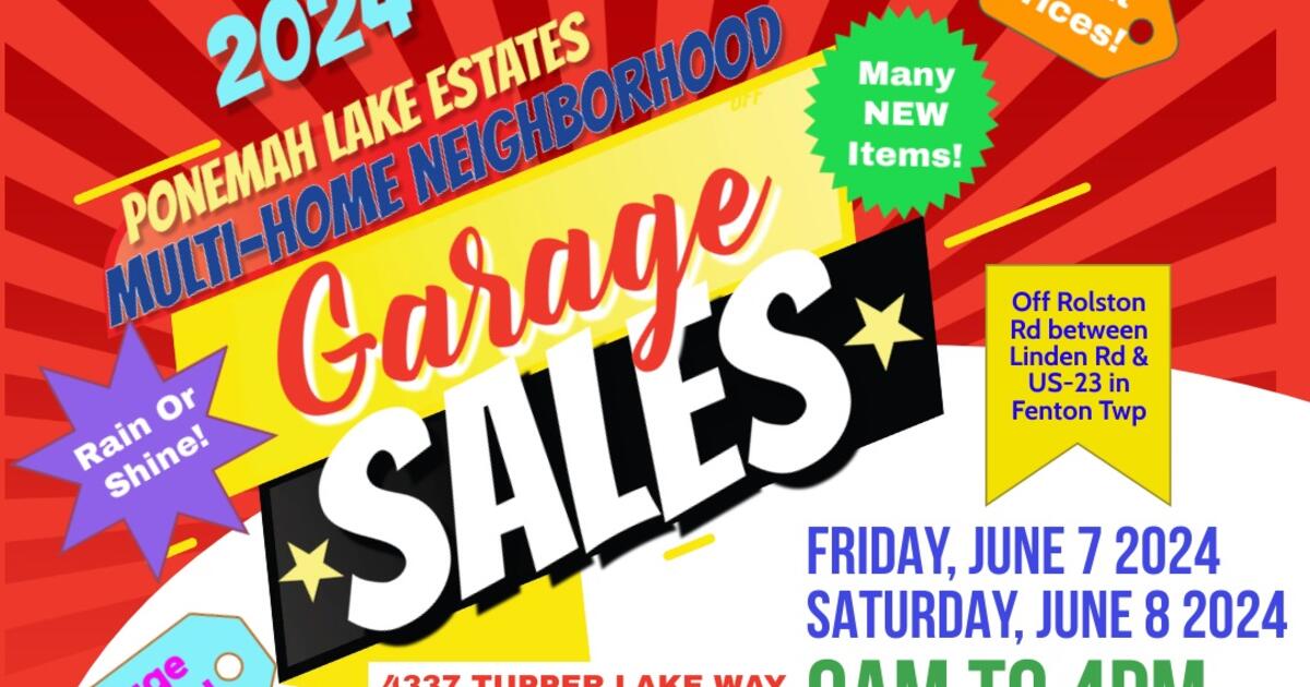 MultiHome Neighborhood Garage Sales Ponemah Lake Estates Fenton Twp