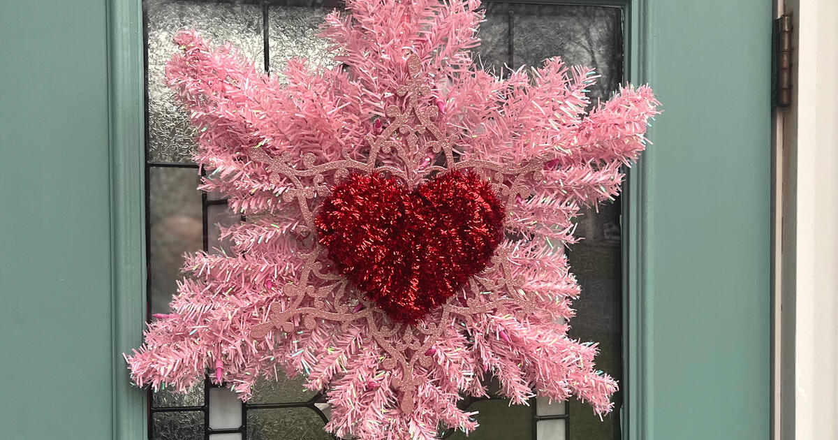 Valentine's Day Pink Snowflake Decor. Indoor/Outdoor Use for 65 in