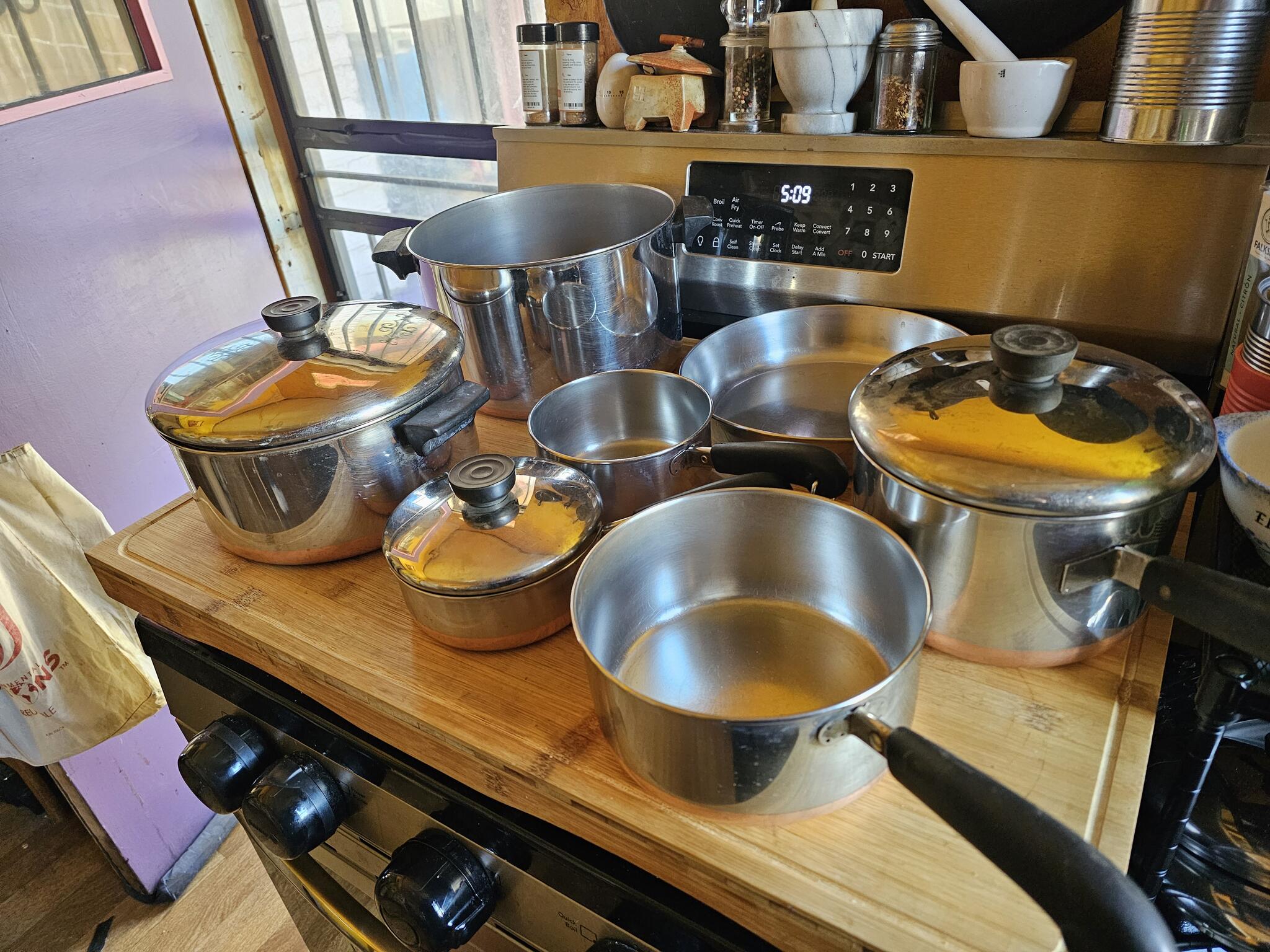 10pcs Vintage Revere Ware cookware in great shape for 10 in Denver, CO