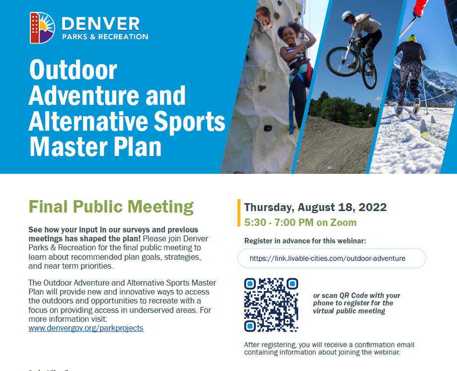 THIS WEEK! Outdoor Adventure and Alternative Sports Master Plan FINAL