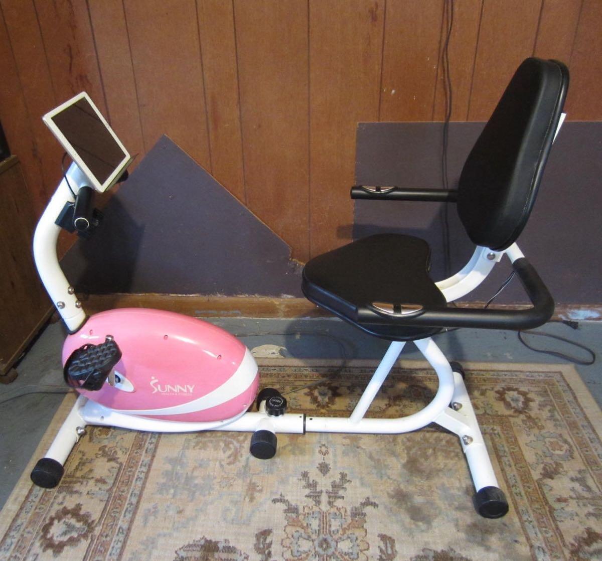 Sunny health & fitness p8400 online pink magnetic recumbent exercise bike