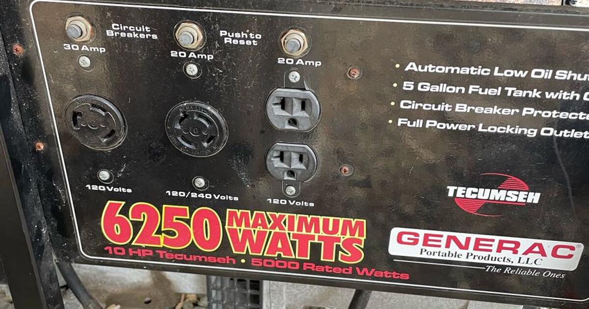 2 GENERATORS, Generac 5000 Watt, Max Surge 6250. in Napa, CA Finds