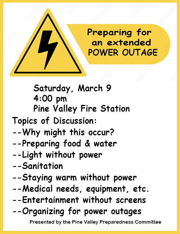 Community Preparedness Seminar on Preparing for an Extended Power Outage