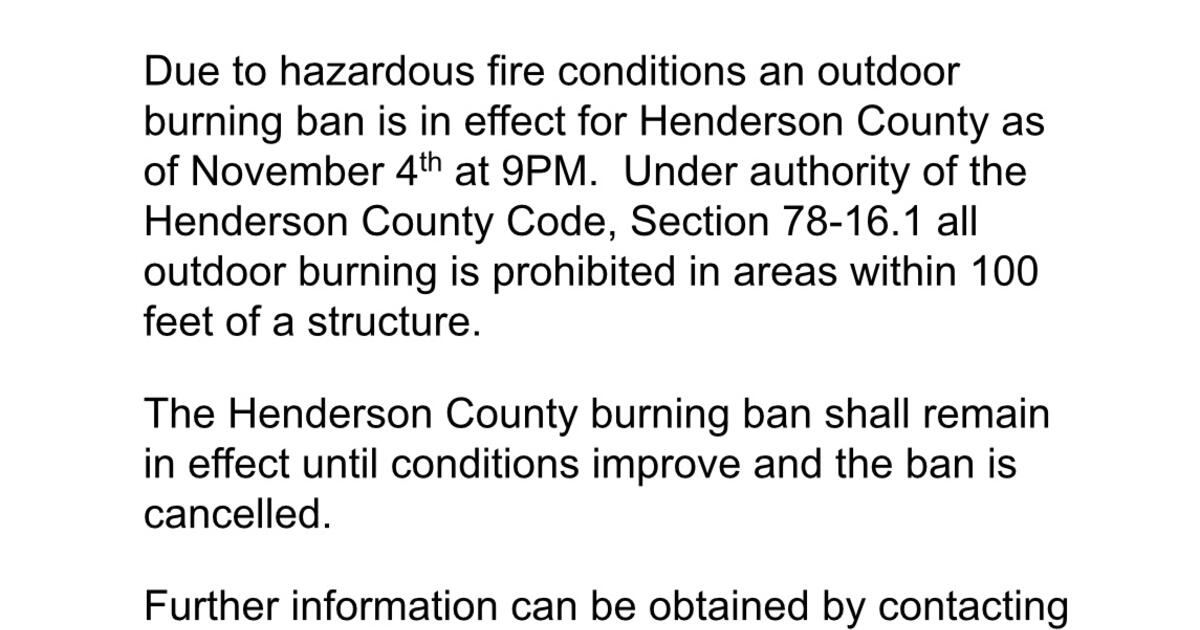 ‼️Please see the following reference a burn ban put into effect for